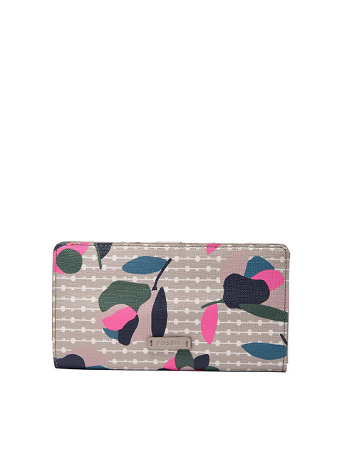 

Fossil Women Beige Caroline Graphic Printed PU Two Fold Wallet