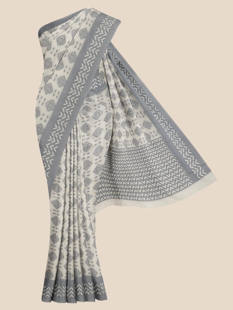 

Kalamandir Grey & Off White Pure Cotton Saree