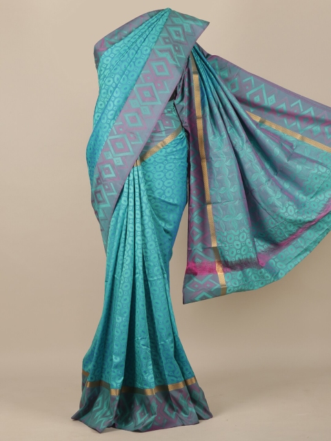 

Pothys Turquoise Blue & Pink Woven Design Art Silk Saree