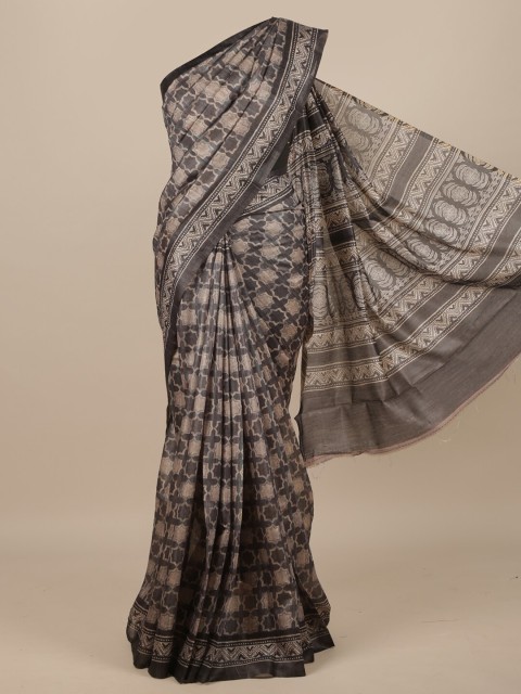 

Pothys Grey & Black Jute Silk Saree