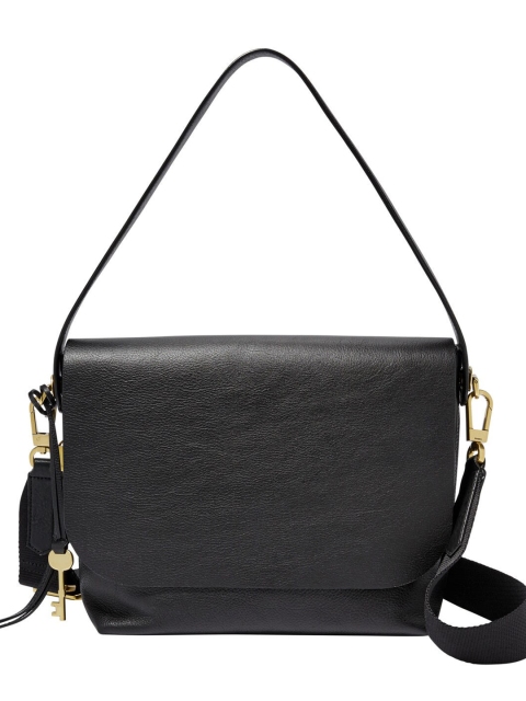 

Fossil Black Leather Structured Handheld Bag