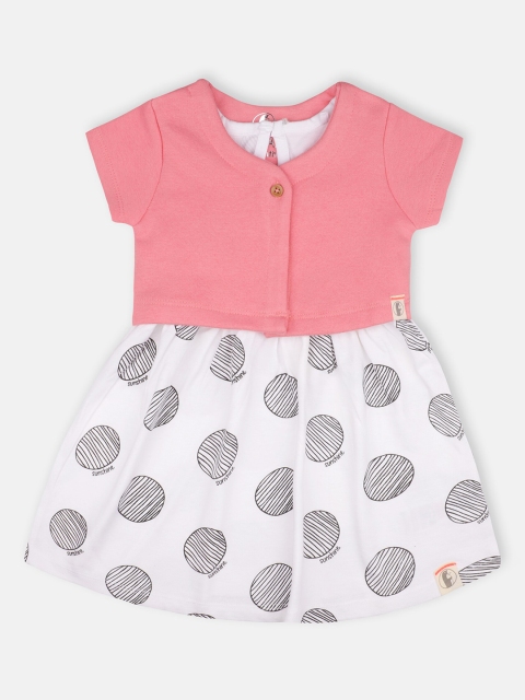 

Babysafe Infants White & Pink Dungarees