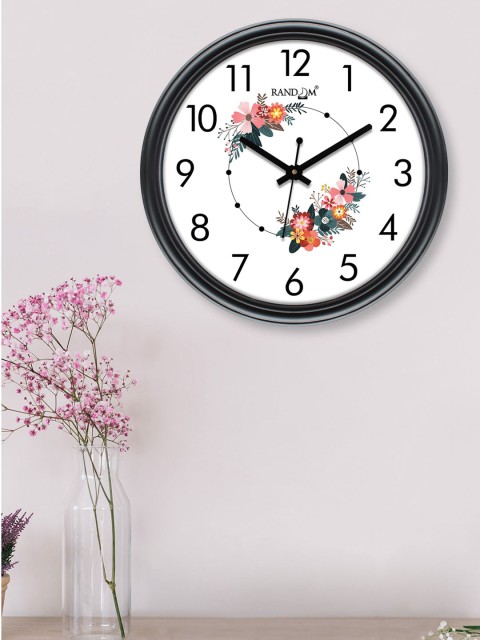 

RANDOM White & Black Printed Contemporary Wall Clock