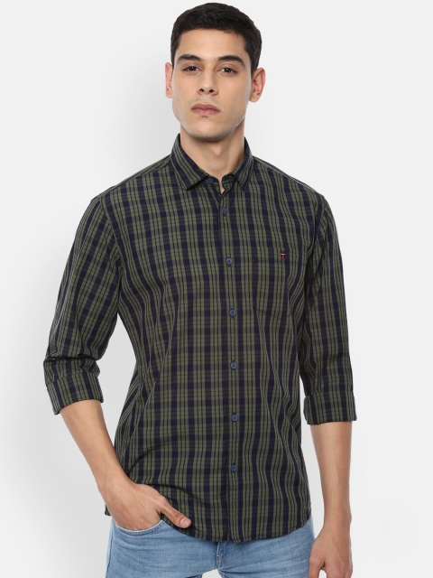 

Louis Philippe Jeans Men Olive Slim Fit Checked Casual Shirt