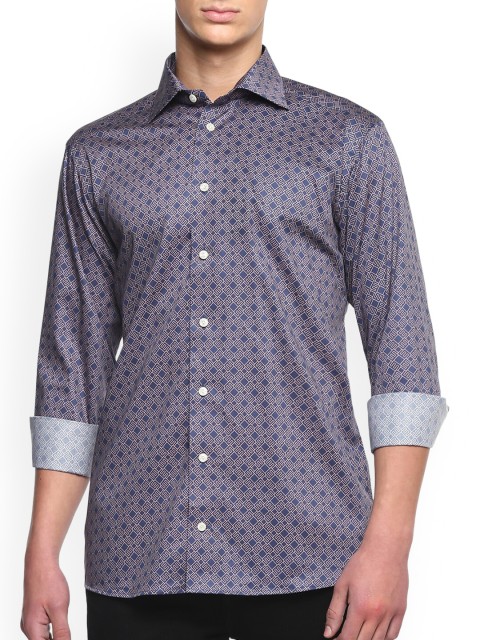 

Eton Men Blue Printed Casual Shirt