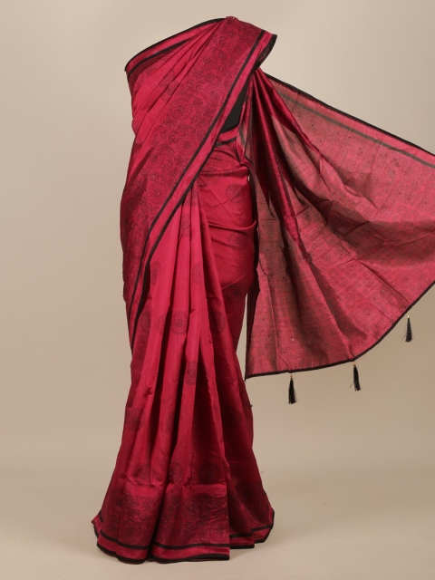 

Pothys Burgundy & Black Floral Saree