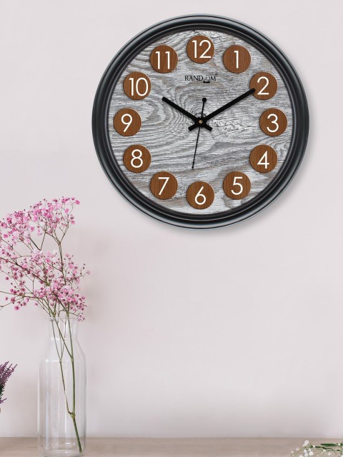 

RANDOM Black & Brown Printed 30 cm Contemporary Wall Clock