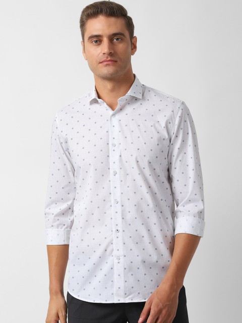 

Louis Philippe Sport Men White Slim Fit Printed Casual Shirt