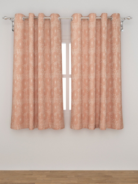 

Home Centre Peach & White Set of 2 Floral Window Curtain