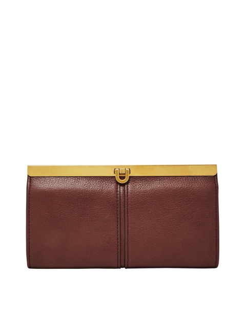 

Fossil Women Brown Solid Leather Wallet