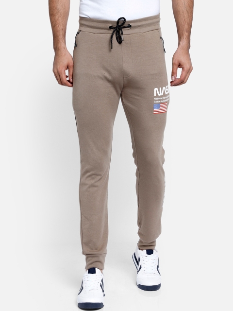 

Free Authority Men Beige Nasa Printed Pure Cotton Joggers