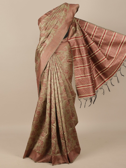 

Pothys Grey & Pink Woven Design Jute Silk Saree