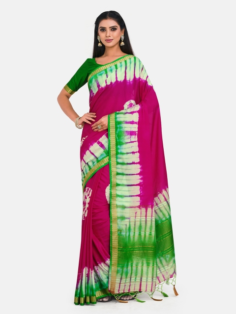 

MIMOSA Multi Tie and Dye Zari Mysore Silk Saree