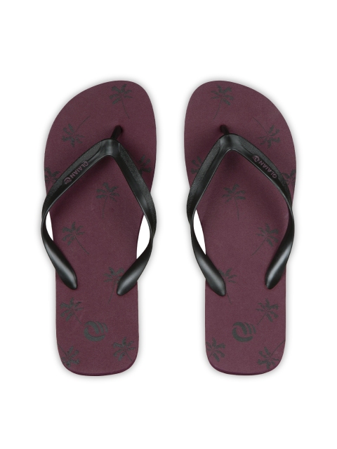 

OLAIAN By Decathlon Men Burgundy & Black Rubber Thong Flip-Flops