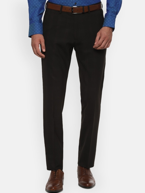 Louis Philippe Men Black Slim Fit Formal Trousers