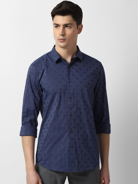 

Louis Philippe Sport Men Navy Blue Slim Fit Printed Casual Shirt