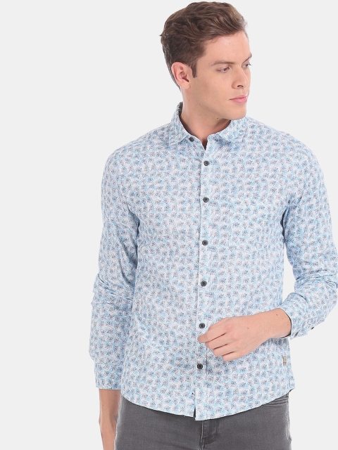 

Newport Men Blue Printed Casual Shirt