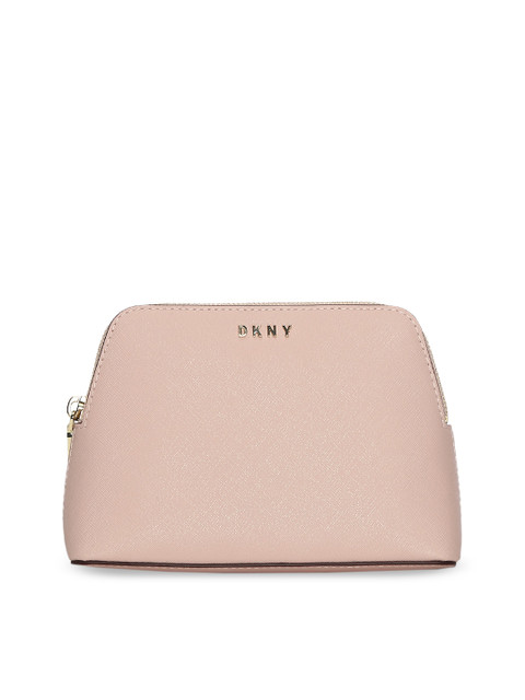 

DKNY Women Pink Solid Leather Travel Pouch