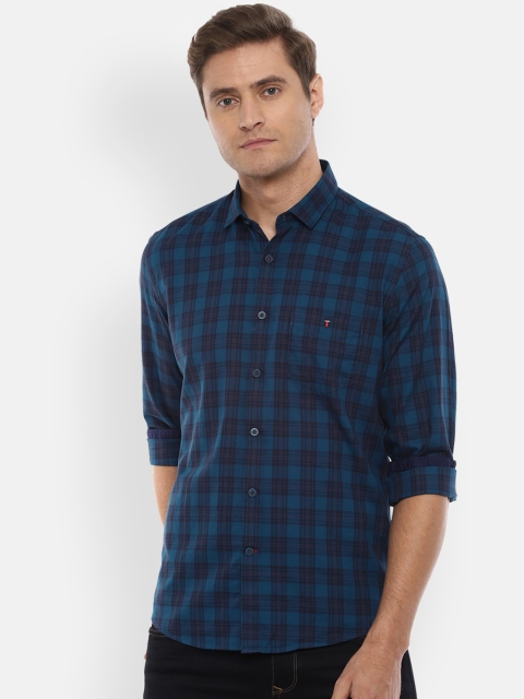 

Louis Philippe Sport Men Navy Blue Slim Fit Checked Casual Shirt