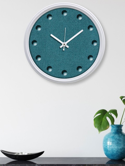 

RANDOM White & Green Printed Contemporary Wall Clock