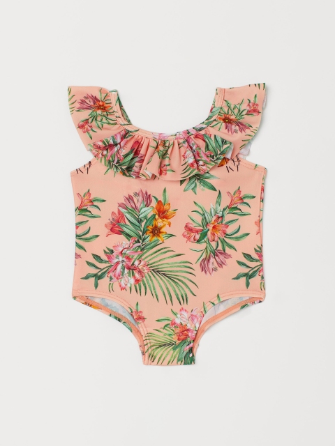 

H&M Girls Pink Flounce Trimmed Swimsuit