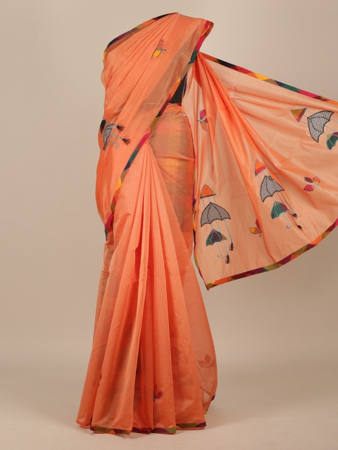 

Pothys Orange Embellished Pure Cotton Saree