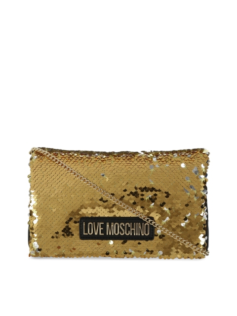 

LOVE MOSCHINO Women Gold Embellished Sling Bag