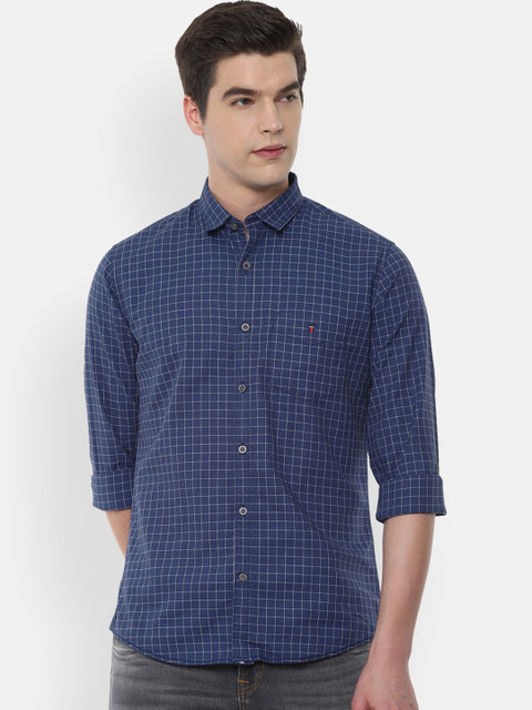 

Louis Philippe Sport Men Blue Slim Fit Checked Casual Shirt