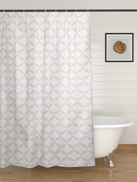

Home Centre White Geometric Door Shower Curtain