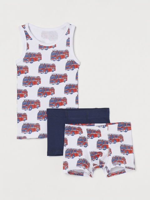 H&M Boys 3-piece Cotton Jersey Set, White