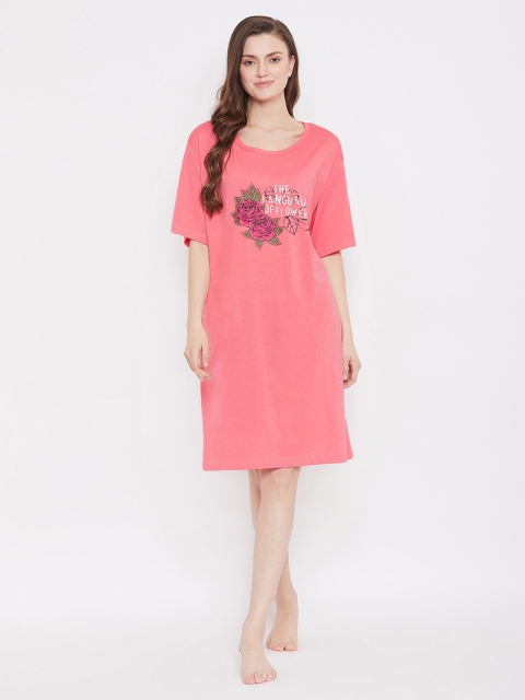 

Clovia Pink Printed Nightdress