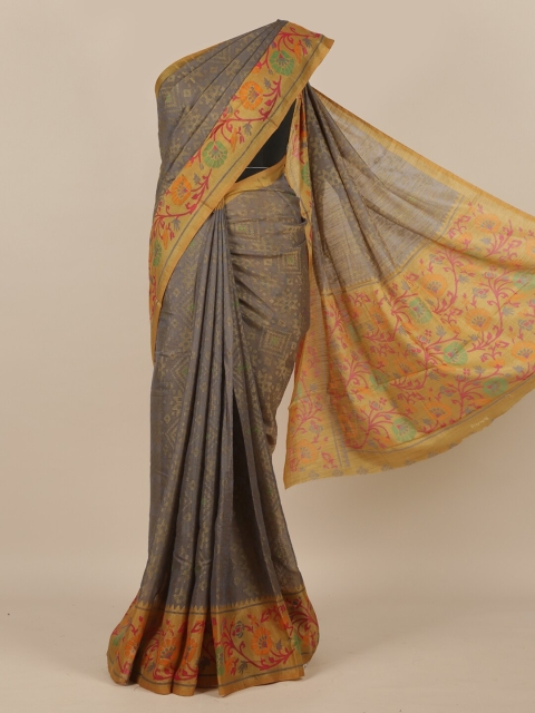 

Pothys Grey Jute Silk Saree