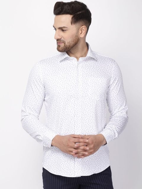 

Blackberrys Men White Slim Fit Printed Cotton Casual Shirt