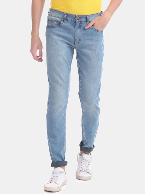 

Newport Men Blue Slim Fit Low-Rise Heavy Fade Jeans
