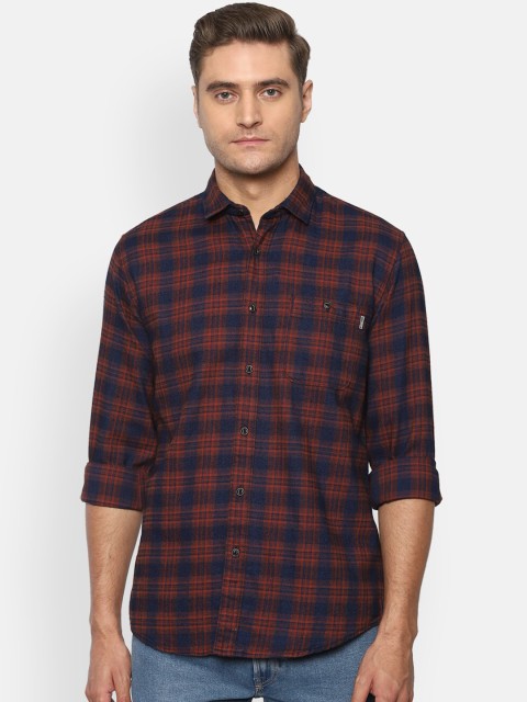 

Louis Philippe Jeans Men Maroon Slim Fit Checked Casual Shirt
