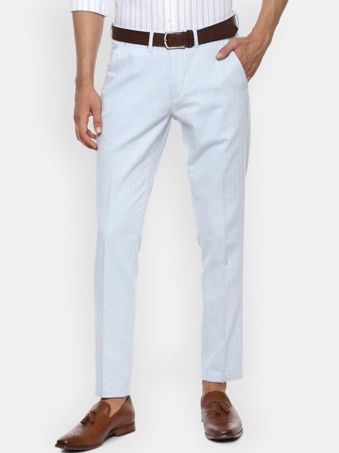 

Louis Philippe Sport Men Blue Checked Slim Fit Formal Trousers