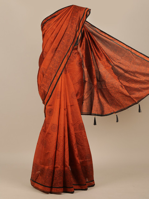 

Pothys Rust Brown & Brown Ethnic Motifs Saree