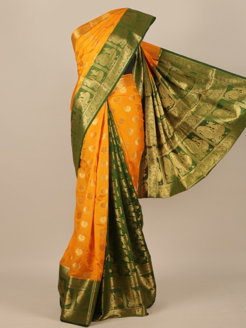 

Pothys Mustard & Green Woven Design Zari Jute Silk Saree