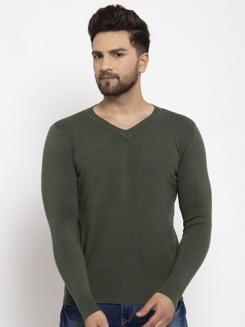 

Global Republic Men Olive Green Pullover