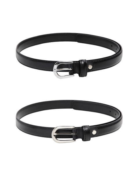 

Crusset Women Set of 2 Black Solid Belt
