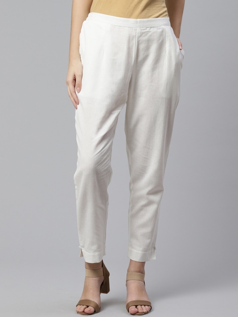 

Libas Women White Regular Trousers Regular Trousers