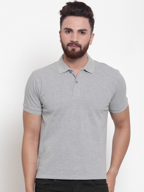 

Global Republic Men Grey Polo Collar Slim Fit T-shirt