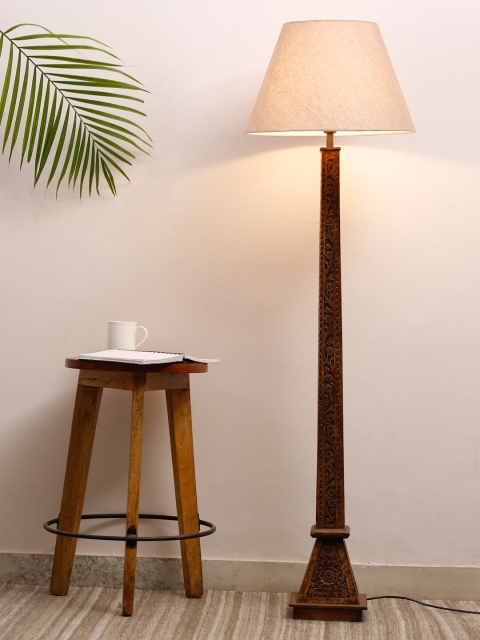 

Fabindia Off White & Brown Classic Country Classic Country Table Lamp Shade