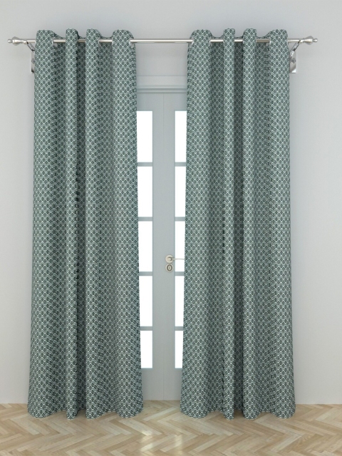 

Home Centre Green & White Set of 2 Geometric Door Curtain