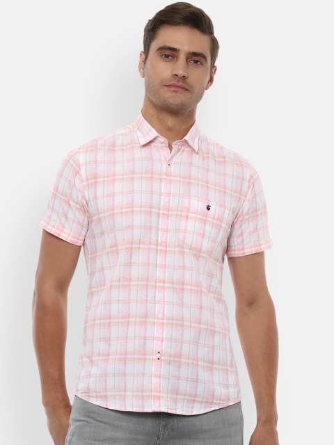 

Louis Philippe Sport Men White & Pink Slim Fit Checked Casual Shirt