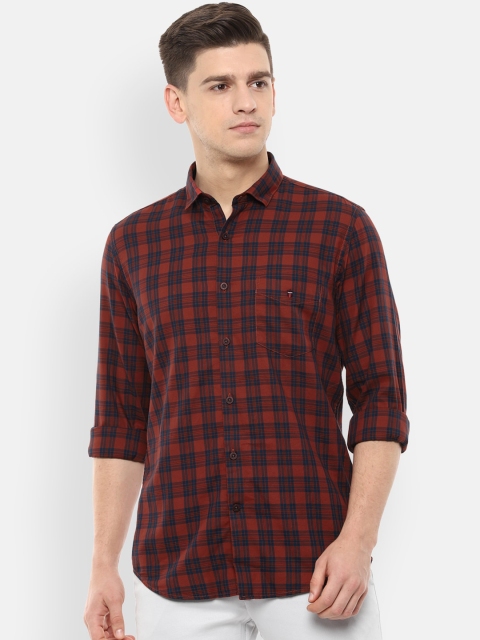

Louis Philippe Sport Men Maroon Slim Fit Checked Casual Shirt