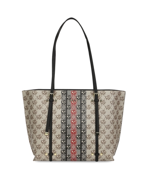 

DKNY Black Printed Leather Structured Shoulder Bag