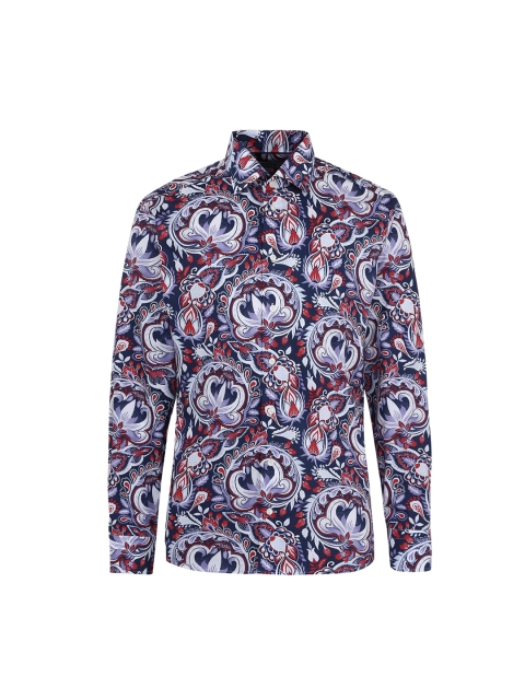 

Eton Men Navy Blue Printed Casual Shirt
