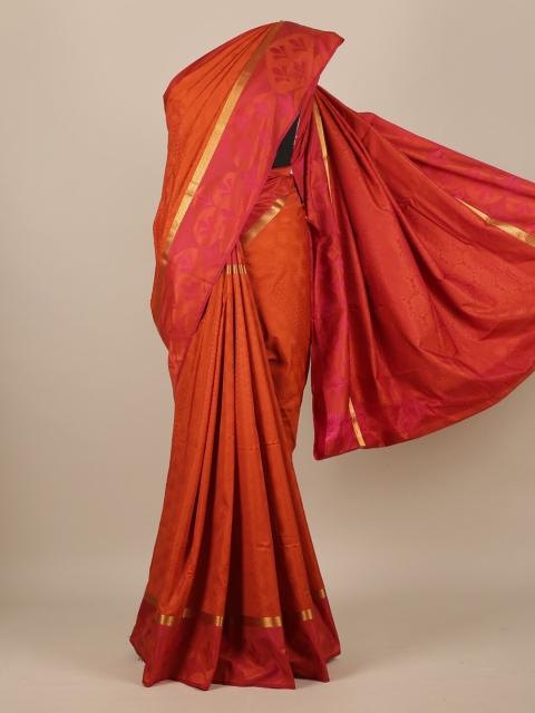 

Pothys Rust & Pink Ethnic Motifs Zari Jute Silk Saree