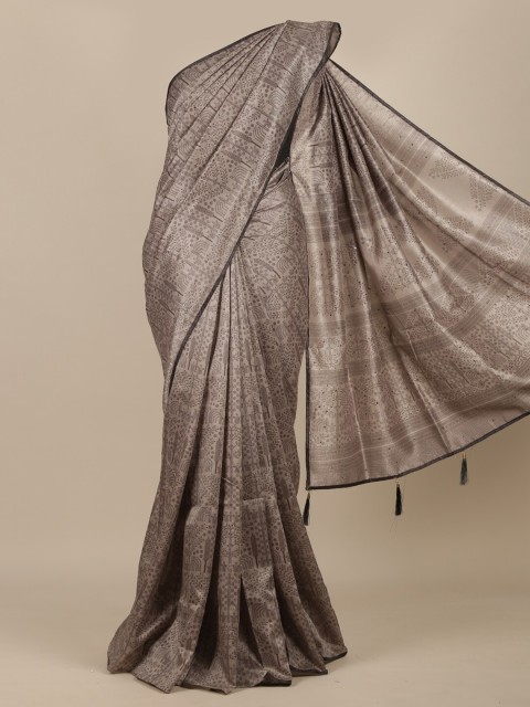 

Pothys Grey Cotton Blend Saree